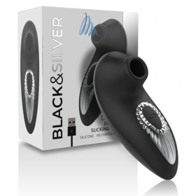 BLACK&SILVER - DRAKE DELUXE SUCKING VIBE RECHARGEABLE SILICONE NOIR BLACK&SILVER
