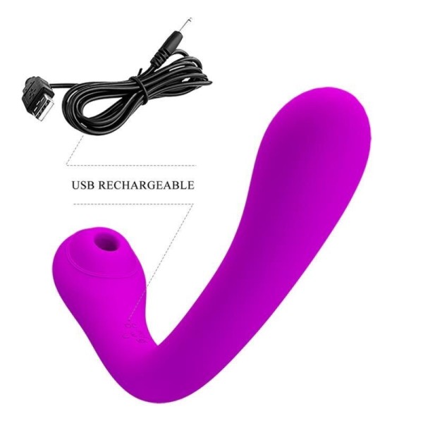 PRETTY LOVE - VIBRATEUR ALEX ET ONDES DE STIMULATION CLITORIDIENNES LILAS PRETTY LOVE