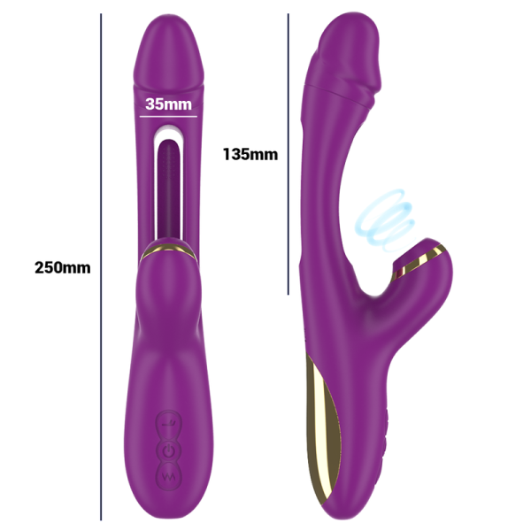 INTENSE - ATENEO VIBRATEUR MULTIFONCTION RECHARGEABLE 7 VIBRATIONS AVEC LANGUE OSCILLANTE ET ONDES STIMULANTES VIOLET INTENSE FU