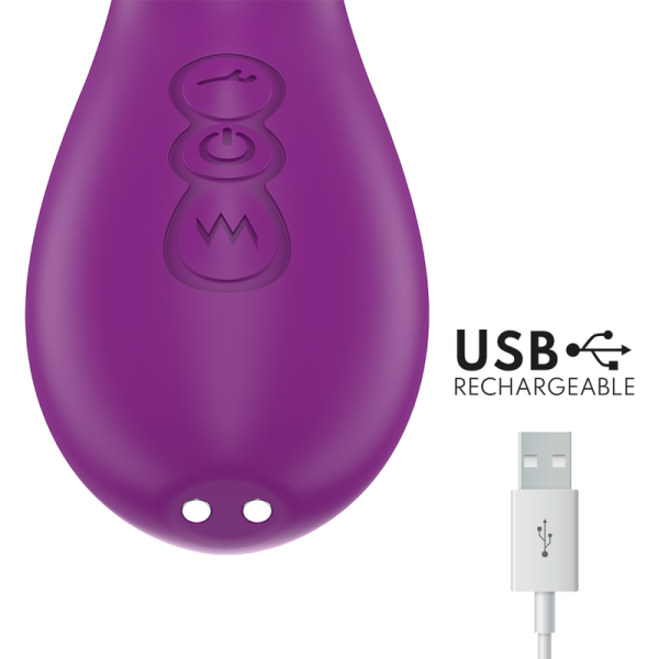 INTENSE - ATENEO VIBRATEUR MULTIFONCTION RECHARGEABLE 7 VIBRATIONS AVEC LANGUE OSCILLANTE ET ONDES STIMULANTES VIOLET INTENSE FU