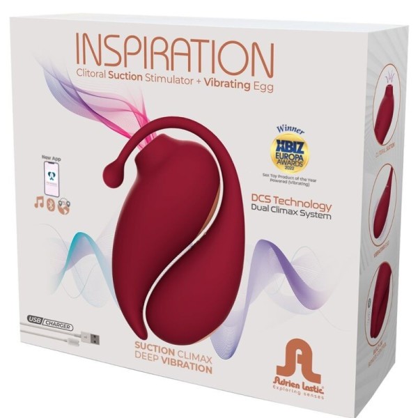ADRIEN LASTIC - INSPIRATION ONDES STIMULANTES CLITORIS + ŒUF VIBRANT ROUGE - APPLICATION GRATUITE ADRIEN LASTIC