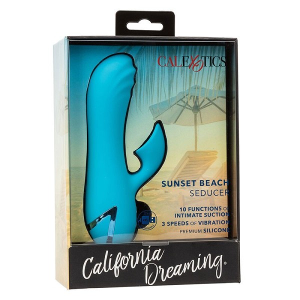 CALEXOTICS - SUNSET BEACH SEDUCER VIBRATEUR & STIMULATEUR 10 FONCTIONS BLEU CALEXOTICS