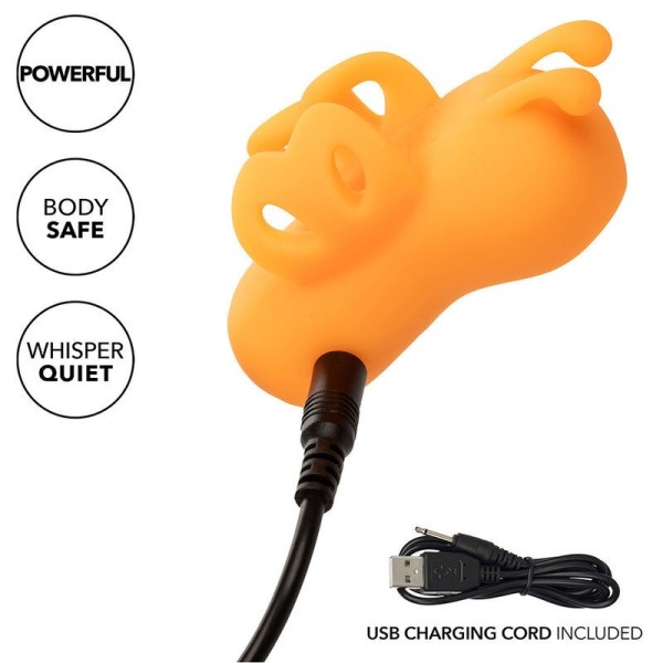 CALEXOTICS - NEON VIBES BUZZING VIBE LE STIMULATEUR DE DOIGTS 10 VIBRATIONS ORANGE CALEXOTICS