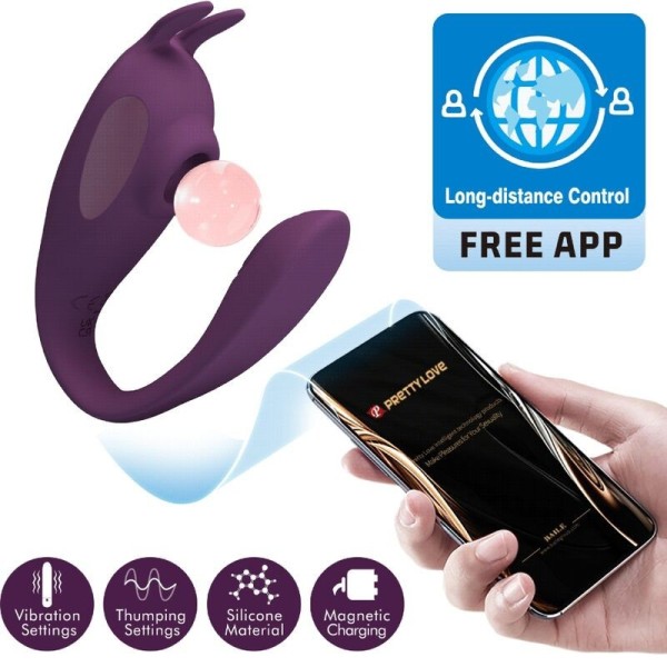 PRETTY LOVE - STIMULATEUR ET VIBRATEUR SHEY APPLICATION GRATUITE LONGUE DISTANCE VIOLET PRETTY LOVE FLIRTATION