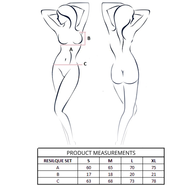 PASSION - ENSEMBLE SOUTIEN-GORGE + STRING RESILQUE NOIR L/XL PASSION WOMAN SETS