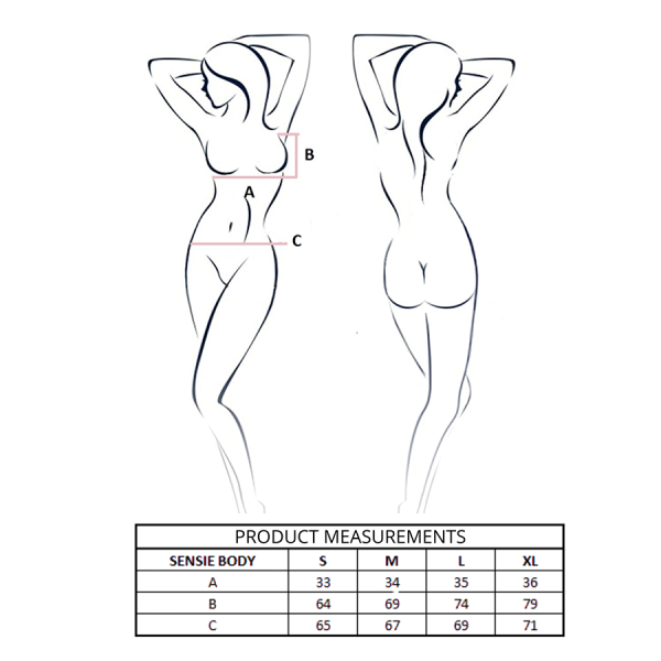 PASSION - SENSIE BODY NOIR L/XL PASSION WOMAN TEDDIES - Bodys