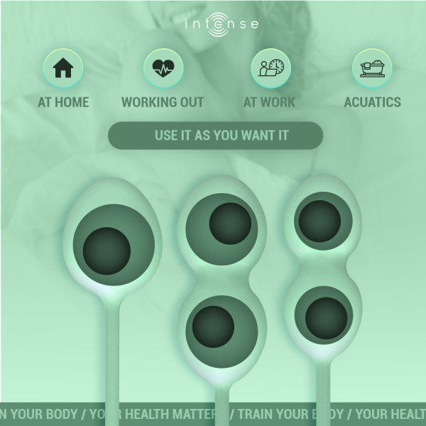 INTENSO - KIT DE BOLA DE KEGEL CHARLI VERDE CLARO SALUD Y DIVERSI