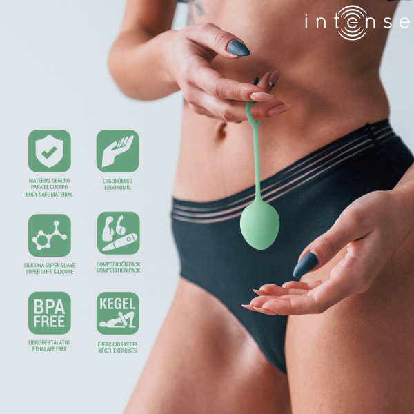 INTENSO - KIT DE BOLA DE KEGEL CHARLI VERDE CLARO SALUD Y DIVERSI