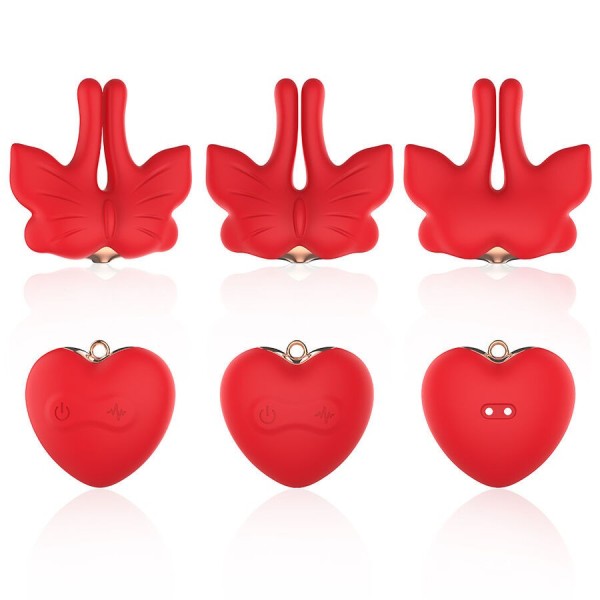 ARMONY - PINCES À TÉTONS MAGNÉTIQUES À VIBRATION FORME PAPILLON ROUGES ARMONY STIMULATORS