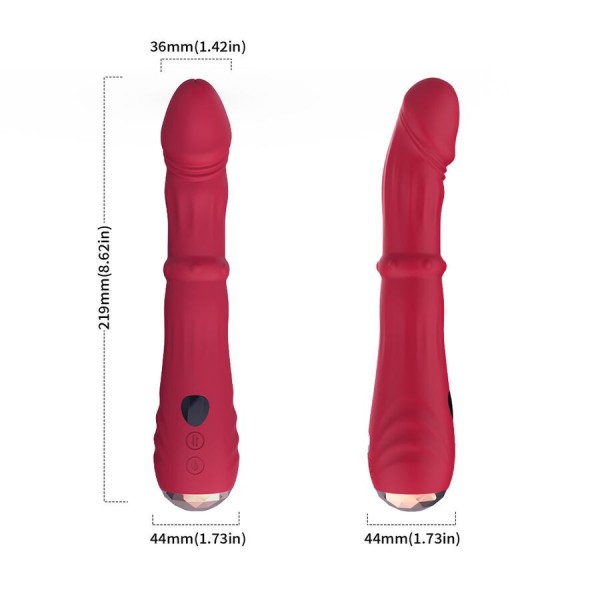 ARMONY - DILDO VIBRADOR DE PUNTA TERMOAJUSTABLE ROJO ARMONY VIBRA