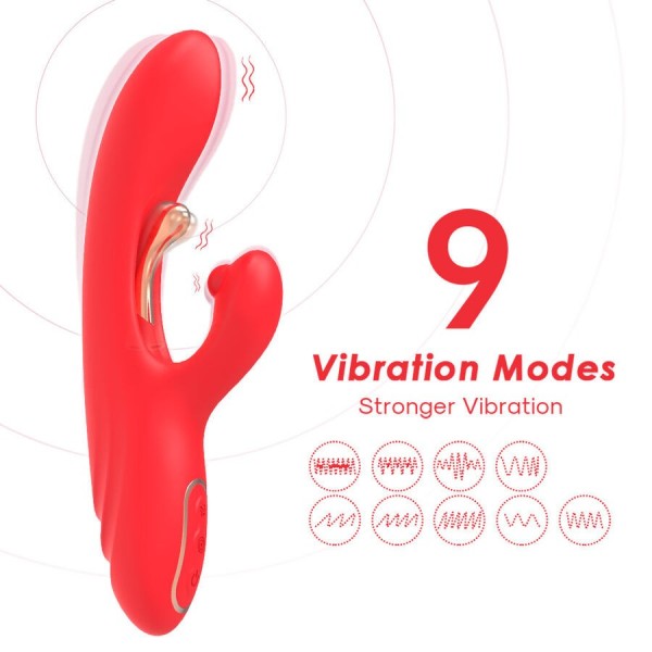 ARMONY - VIBRADOR ESTIMULADOR DE PONTO G E CLITÓRIS COM LÍNGUA OSCILANTE VERMELHA VIBRADORES ARMONY