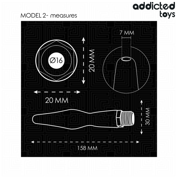 ADDICTED TOYS - LIMPIADOR ANAL CON ADAPTADOR UNIVERSAL MODELO 2 A