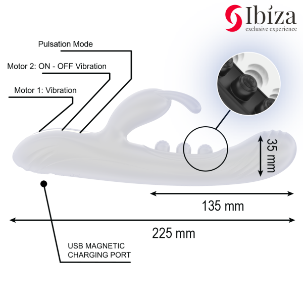 IBIZA - CONEJO VIBRADOR CON TECNOLOGÍA DE PULSACIÓN IBIZA