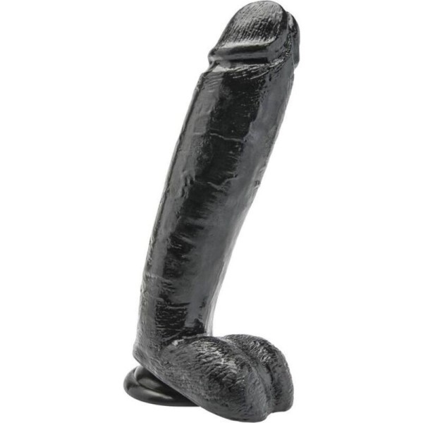 GET REAL - DILDO DE 25,5 CM CON BOLAS NEGRAS GET REAL - Penes rea