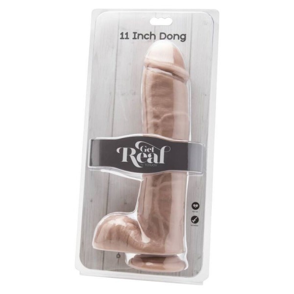 GET REAL - DILDO DE 28 CM CON BOLAS DE PIEL GET REAL - Penes real