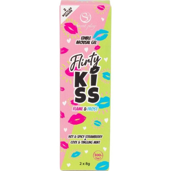 SECRETPLAY - GELS COQUINS BAISERS AVEC EFFETS DE SEXE ORAL FRAISE & MENTHE 2 X 8 GR SECRETPLAY COSMETIC