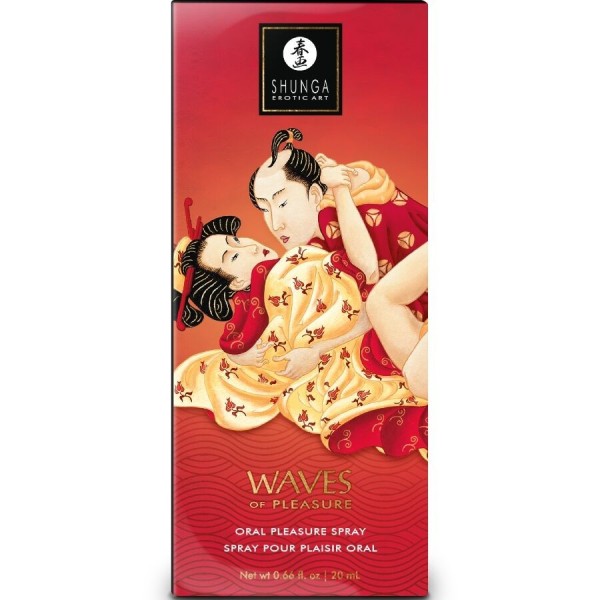 SHUNGA - WAVES PLEASURE SPRAY ORAL SEDUTIVO MORANGO 20 ML SHUNGA AFRODISÍACOS