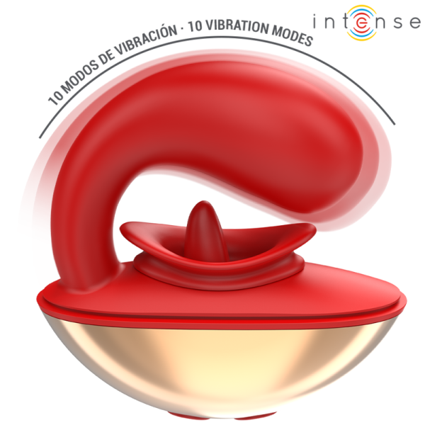 INTENSE - VIBRATEUR & STIMULATEUR MARIAH EN FORME DE U 10 VIBRATIONS ROUGE INTENSE FUN