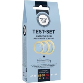 MISTER SIZE - KIT DE TEST : 3 PRÉSERVATIFS DE TAILLES DIFFÉRENTES + MÉLANGE À POINTS MISTER SIZE