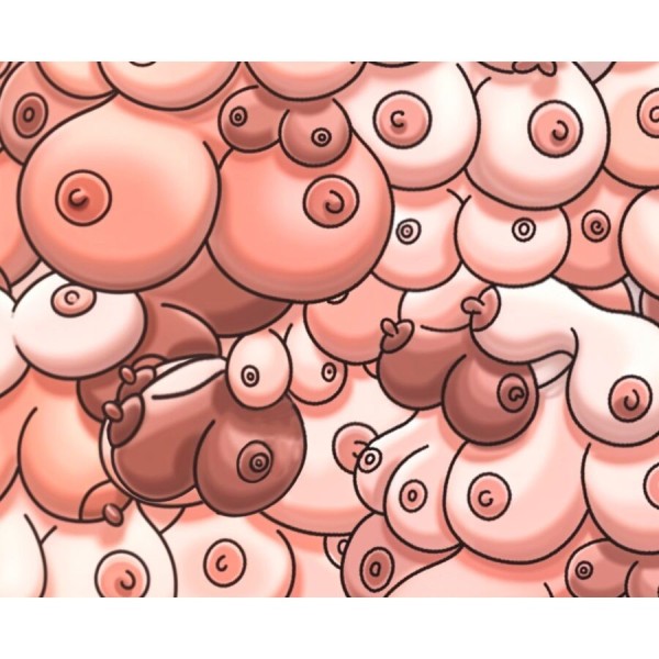 DIABLO PICANTE - TAPIS DE SOURIS COULEUR AVEC DESSIN DE SEINS DIABLO PICANTE