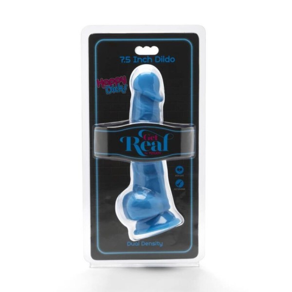 GET REAL - HAPPY DICKS 19 CM COM BOLAS AZUIS GET REAL