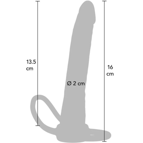GET REAL - PÉNÉTRATEUR ANAL EN SILICONE DOUBLE TROUBLE 16 CM GET REAL