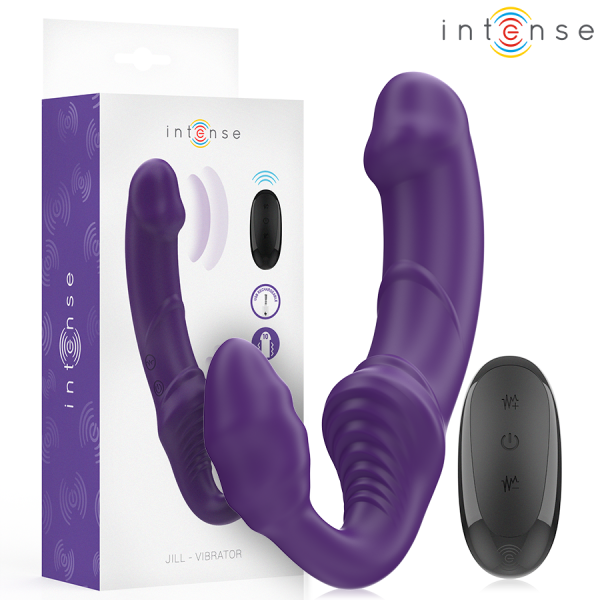 INTENSE - JILL DOBLE VIBRADOR 20 CM MORADO MANDO A DISTANCIA INTE