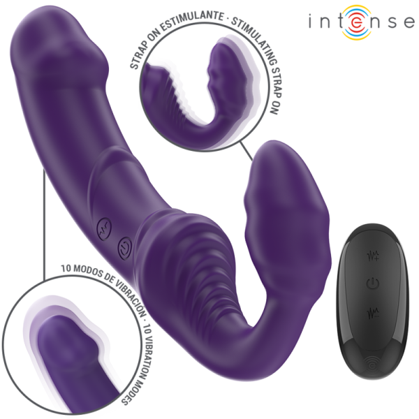 INTENSE - JILL DOBLE VIBRADOR 20 CM MORADO MANDO A DISTANCIA INTE