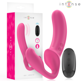 INTENSE - AMY VIBRADOR DUPLO 20 CM ROSA CONTROLE REMOTO INTENSE FUN