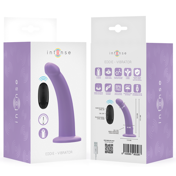 INTENSE - EDDIE VIBRATEUR 17,5 CM 10 VIBRATIONS VIOLET TÉLÉCOMMANDE INTENSE FUN