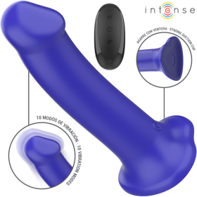 INTENSE - VICTORIA VIBRATEUR AVEC VENTOUSE 10 VIBRATIONS BLEU FONCÉ TÉLÉCOMMANDE INTENSE FUN