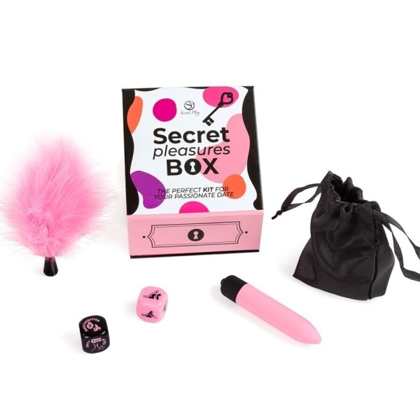 SECRET PLAY - COFFRET DE PLAISIRS POUR COUPLES : DÉS + BALLE VIBRANTE + STYLO À PLUME SECRETPLAY 100% GAMES