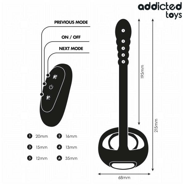 ADDICTED TOYS - ANILLO VIBRADOR P-SPOT CAP CON MANDO A DISTANCIA 