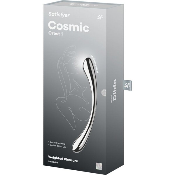 SATISFYER - COSMIC CREST 1 GODEMICHET DOUBLE EXTRÉMITÉ EN ACIER INOXYDABLE SATISFYER DILDO