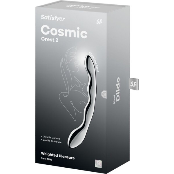 SATISFYER - COSMIC CREST 2 GODEMICHET DOUBLE EN ACIER INOXYDABLE SATISFYER DILDO