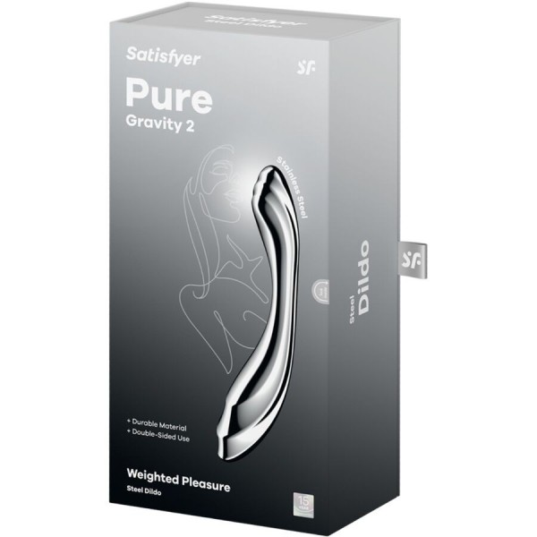 SATISFYER - PURE GRAVITY 2 DILDO DE AÇO INOXIDÁVEL DE EXTREMIDADE DUPLA SATISFYER DILDO