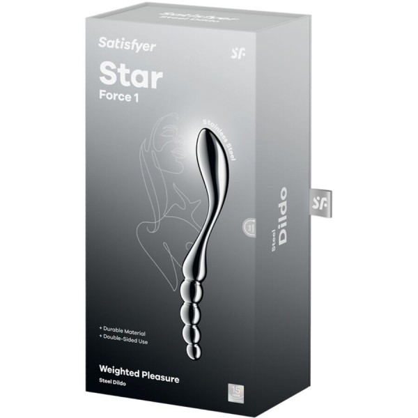 SATISFYER - STAR FORCE 1 GODEMICHET DOUBLE EN ACIER INOXYDABLE SATISFYER DILDO