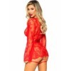 LEG AVENUE - 86123 ENSEMBLE PEIGNOIR ET PORTE-JARRETELLES ROUGE TAILLE S LEG AVENUE SETS