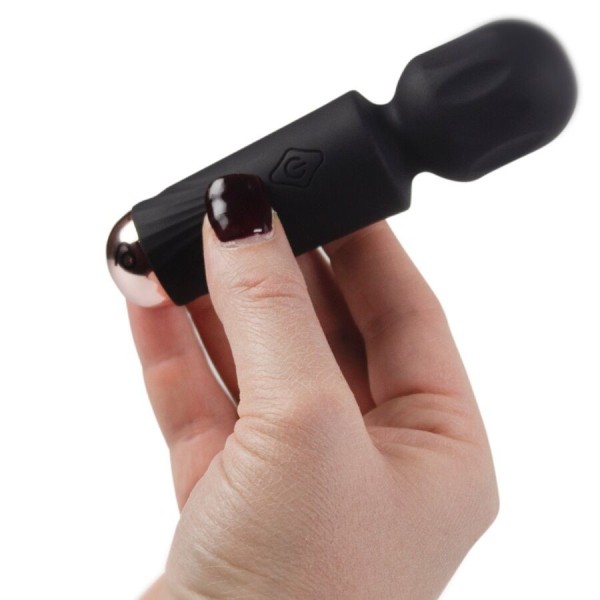 ROCKS-OFF - MINI BAGUETTE RECHARGEABLE 16 FONCTIONS TULIPE NOIRE ROCKS-OFF