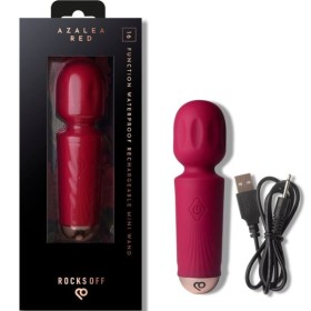 ROCKS-OFF - MINI BAGUETTE RECHARGEABLE 16 FONCTIONS ROUGE AZALÉE ROCKS-OFF