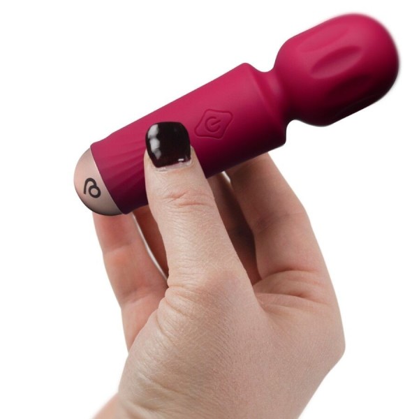 ROCKS-OFF - MINI BAGUETTE RECHARGEABLE 16 FONCTIONS ROUGE AZALÉE ROCKS-OFF