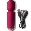 ROCKS-OFF - MINI BAGUETTE RECHARGEABLE 16 FONCTIONS ROUGE AZALÉE ROCKS-OFF