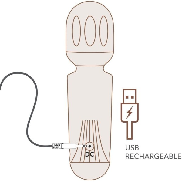 ROCKS-OFF - MINI BAGUETTE RECHARGEABLE 16 FONCTIONS ROUGE AZALÉE ROCKS-OFF