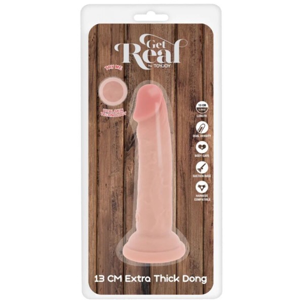 GET REAL - PÉNIS DE LUXE ÉPAIS DOUBLE DENSITÉ EN TPE 13 CM GET REAL