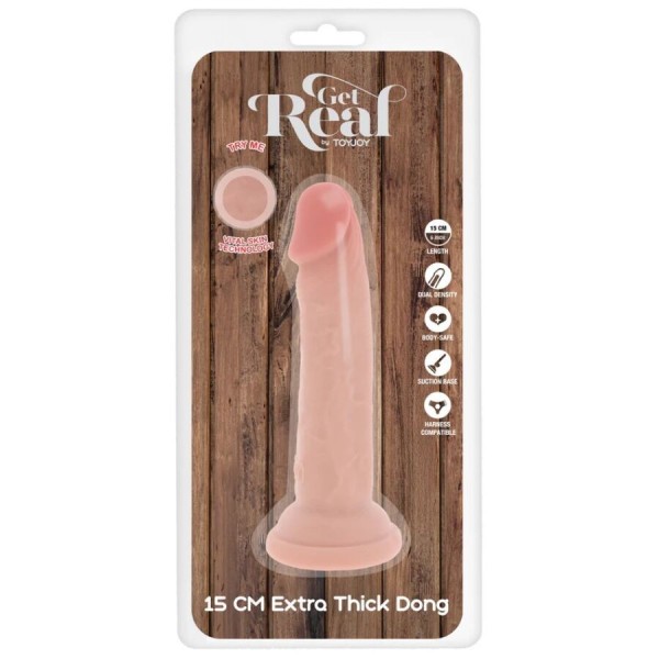 GET REAL - PÉNIS DE LUXE ÉPAIS DOUBLE DENSITÉ EN TPE 15 CM GET REAL