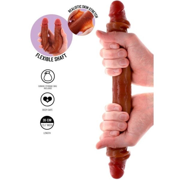 GET REAL - DILDO DOBLE DE SILICONA CARAMELO 35 CM GET REAL