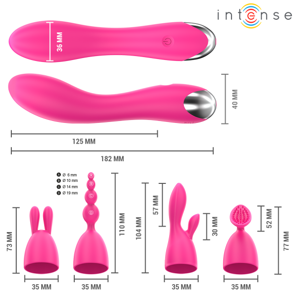 INTENSE - VIBRADOR CON CABEZAS INTERCAMBIABLES CHER INTENSE FUN