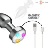INTENSE - PLUG ANAL VIBRANT EN MÉTAL AVEC LUMIÈRES LED ET TÉLÉCOMMANDE - TAILLE S INTENSE ANAL TOYS