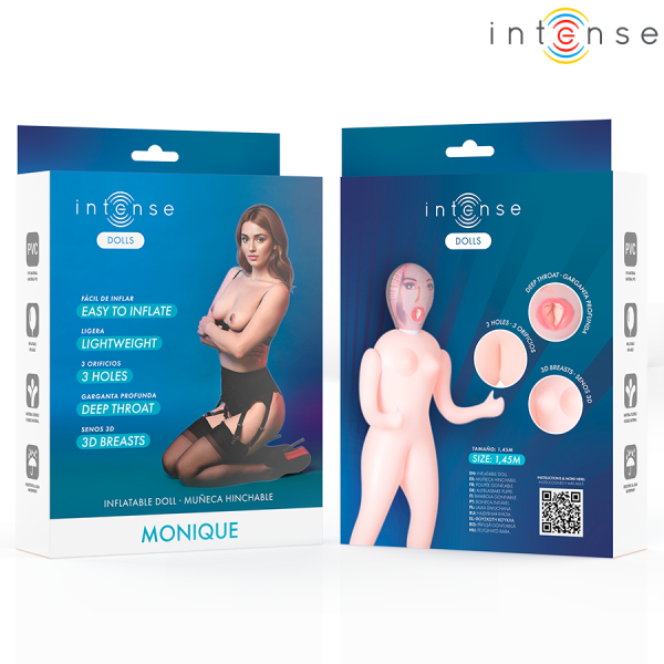 MUÑECAS INTENSAS - MUÑECA HINCHABLE MONIQUE CON TRES PUERTOS MUÑE