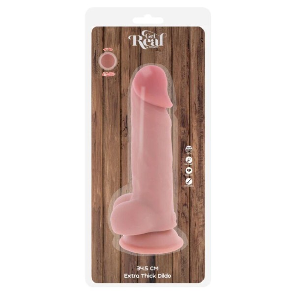 GET REAL - PENE REALISTA DE LUJO CON TESTICULOS EXTRA GRUESOS DE 